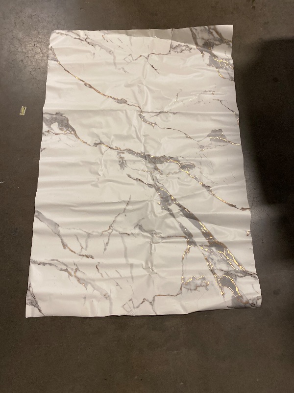 Photo 1 of LACHEERY Thick White Marble Contact Paper for Countertops Waterproof Contact Paper Peel and Stick for Cabinets Removable Matte Gold Grey White Marble Wallpaper for Kitchen Bathroom Counter 15.8"x80"