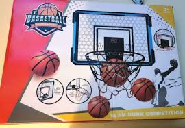 Photo 1 of Basketball Hoop Indoor with LED Lights, Basketball Toys Gifts for 5 6 7 8 9 10+ Year Old Boys Kids, Indoor Over The Door Mini Basketball Hoops with Electronic Scoreboard & 4 Balls