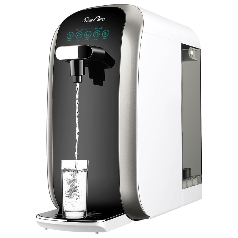 Photo 1 of SimPure Y7P-BW UV Countertop Reverse Osmosis Water Filter, NSF/ANSI 58 Certified, 5 Stage RO Water Filtration System, Water Purifier for Home, No Installation, 4: 1 Pure to Drain, Classic Pure Taste