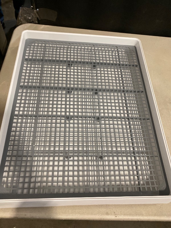 Photo 1 of FHTONGE Extra Large Rabbit Litter Box Trainer Tray, Bunny Potty Training Litter Box for Cage,Rectangular Rabbits Litter Pan Pet Toilet with Grid for Squirrel Guinea Pig Rat Chinchilla Hedgehog Hamster