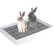 Photo 1 of FHTONGE Extra Large Rabbit Litter Box Trainer Tray, Bunny Potty Training Litter Box for Cage,Rectangular Rabbits Litter Pan Pet Toilet with Grid for Squirrel Guinea Pig Rat Chinchilla Hedgehog Hamster