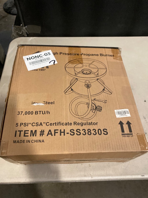 Photo 1 of ARC Burner, 16” Stainless Steel Single Burner Propane Stove with Rust-proof Hose & Adjustable Regulator, Camping Stove Great for Outdoor Cooking Turkey Fryer, Crawfish Cooking