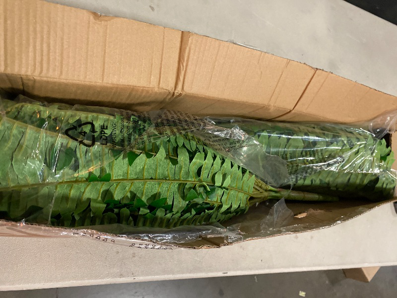 Photo 1 of 45" Fake Ferns, Realistic Large Artificial Bush Plants, 2 Artificial Boston Ferns with 59 Fronds for Outdoors Planter Indoor Home Garden Porch Decor