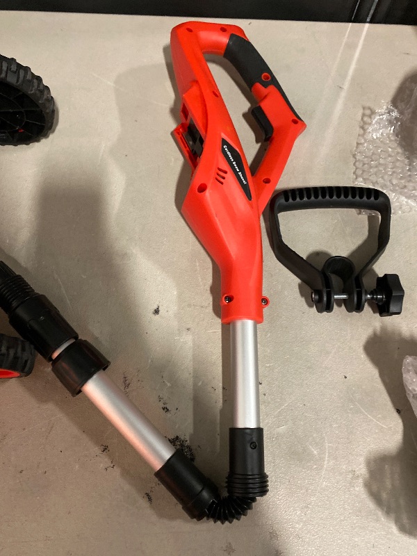 Photo 1 of 000mAh Cordless Snow Shovel, 17" Brushless Electric Snow Blower Battery Powered 4.5AH with Handle & Wheels, 25FT Snow Throw Distance/Adjustable Plate, Snow Removal for Driveway,Steps, Patio, Sidewalk (RED)