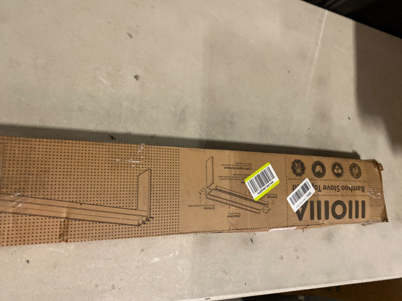 Photo 1 of Bamboo Over the Stove Spice Shelf for Kitchen Storage, 31.5" Spice Rack Organizer Stove Top Shelf with 6 hooks, 11.4" Height Extra Oven Back Sink Countertop, Easy to Assemble