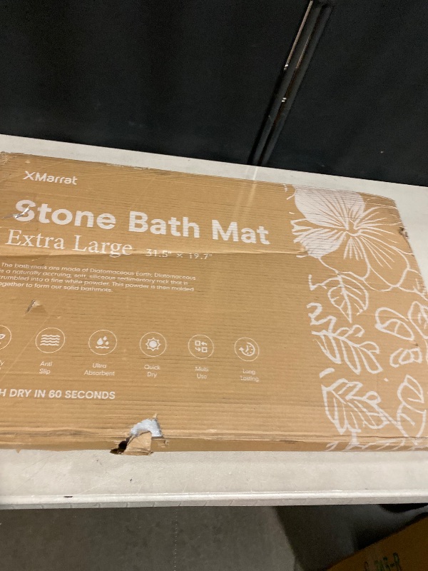 Photo 1 of Extra Large Stone Bath Mat Large 2 Pack, 31.5'' x 19.7'' Diatomaceous Earth Non-Slip Stone Shower Mat, Super Absorbent Diatomite Stone Mats for Bathroom, Quick Drying, Easy to Clean