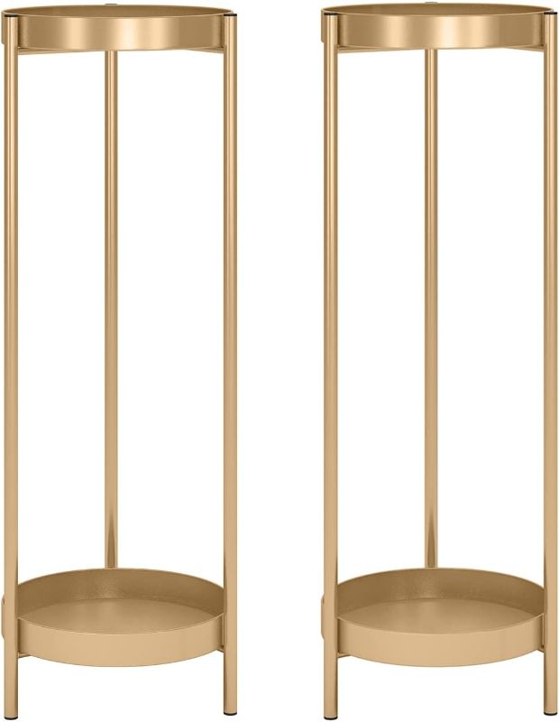 Photo 1 of 2 Tier Metal Flower Plants Holder with 2 Removable Display for Indoor or Outdoor,Pot Plant Planter Display (Gold 2P)