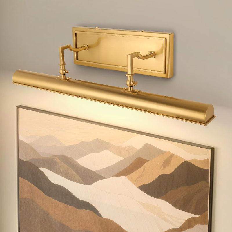 Photo 1 of BELS Picture Light for Wall, 24 Inch Gold Wall Light Hardwire, Warm Light 2700K, 270° Rotatable, E12 Base, 3-Light Picture Frame Lights for Painting, Living Room, Bedroom(Exclude Bulb)