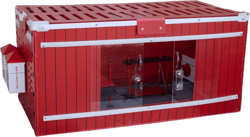 Photo 1 of RentACoop Big Red Barn Chick Brooder Set | Durable, Lightweight, Easy-Clean, Multipurpose | with Heating Plate, Feeder, Waterer, Absorbent Hatchling Liners, Jute Liners, LED Light, Security Latch