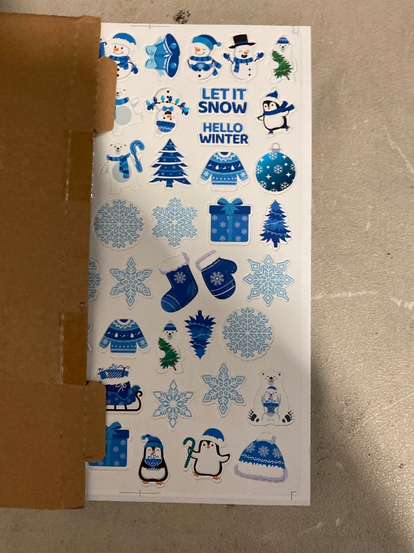Photo 1 of JULBEAR Winter Foam Sticker, 300Pcs Penguin Snowman Snowflakes Self Adhesive Foam Stickers for Kids Christmas Party Favors DIY Crafts Winter Holiday Decorations