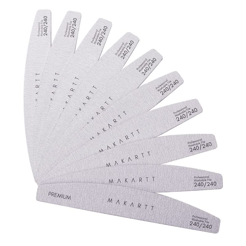Photo 1 of Makartt Nail File: 240/240 Grit Emery Boards for Nails, 10pcs Ultra-Fine Filer Kit for a Shiny Finish Zebra Doubled Sides Washable Manicure Pedicure Tools