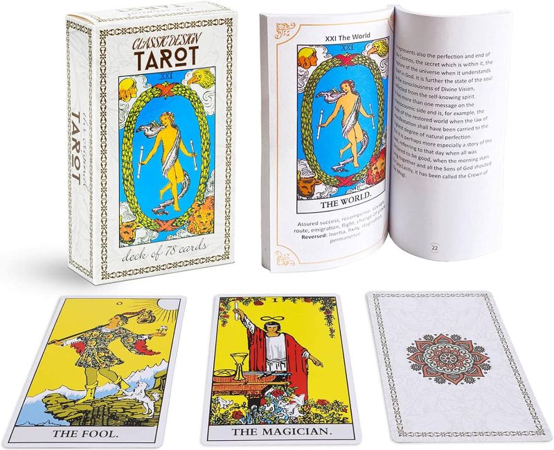 Photo 1 of Classic Tarot Cards Deck with Guide Book, Timeless Symbols from Beginners to Experts