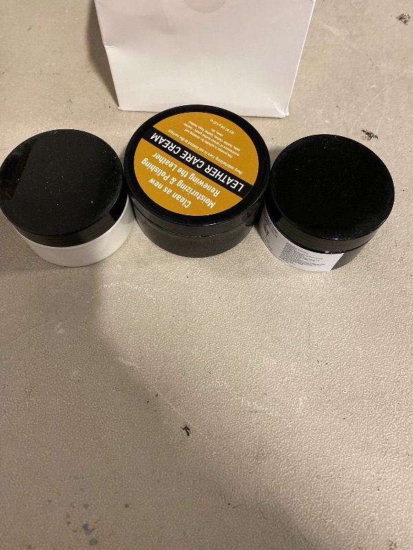 Photo 1 of 12H Quick-Dry Leather Repair Kit with 3.53Oz Black Leather Recoloring Balm, Filler & 4.23Oz Conditioner and Cleaner, 3-in-1 Vinyl Repair Set for Sofa, Car Seats, Jackets, Purses, Shoes, Faux Leather