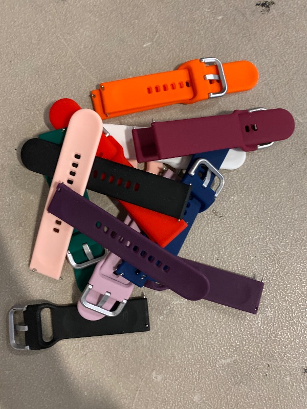 Photo 1 of 10 Pack Bands Compatible with Samsung Galaxy Watch 7/6/5/4 40mm 44mm/ Watch 4 6 Classic/Watch 5 Pro, Active 2 Band, 20mm Soft Silicone Sport Strap Wristbands for Women Men