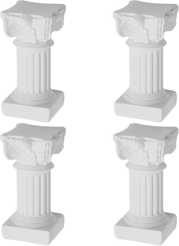 Photo 1 of 4Pcs Mini Roman Pillar Greek Columns, Candle Holders Resin Candlestick Stand, Mini Roman Colum for Table Accents Decor Home Decoration Wedding Table Decoration