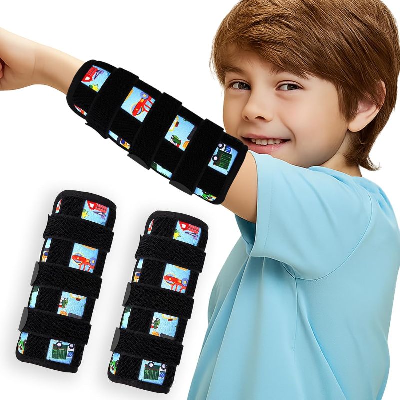 Photo 1 of 2 Pcs Thumb Sucking Deterrent, Sky Blue Automobile Elbow Thumb Guard for Thumb Sucking, Nail Biting Treatment for Kids Prevention Anti Nose Picking for Boys Girls Finger Sucking Prevention