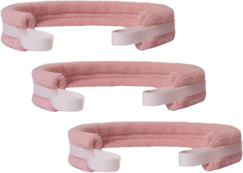 Photo 1 of Generic 3 Piece Tracheostomy Tube Holder Adjustable Tracheotomy Intubation Securement Tape Tracheotomy Securemen,Reusable Tracheotomy Tie for Post Neck Surgery (Pink)