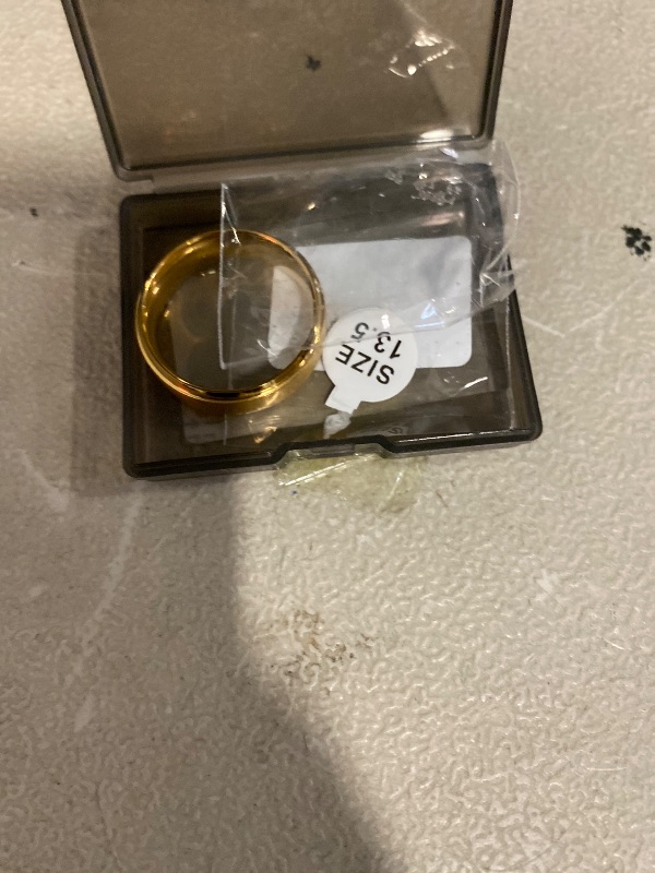 Photo 1 of Jstyle Tungsten Wedding Rings for Men Women 8MM Mens Wedding Band Black/Silver/Gold Mens Rings, Matte Surface Polished Edge Engagement Promise Men Ring Jewelry Comfort Fit 6-14