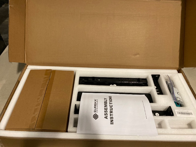 Photo 1 of EUREKA ERGONOMIC Adjustable Keyboard Tray Under Desk, 28x11 Inch Large Slide Out Keyboard & Mouse Platform Tray, Wooden Pull Out Computer Keyboard Drawer for Typing Home Office Desk, Black