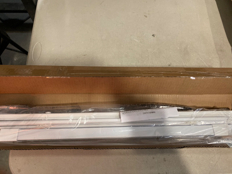 Photo 1 of Fabublinds No Drill No Tool 1" Vinyl Mini Blinds, Light Filtering Horizontal Window Blinds & Shades, Cordless Blinds for Windows, 25" W X 36" H, White