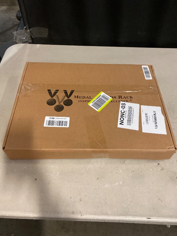 Photo 1 of 3-in-1 Shadow Box Display with Real Glass (Medal, Race Bibs, and Photo Display) – Marathon Medal Display and Frame, Triathlon & Running Bib Holder, Wall-Mounted, Real Tempered Glass - Black