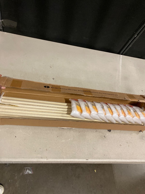 Photo 1 of Solid Brass Stair Rods for Carpet Runners Set of 13, Gold Stair Runner Rods for Fixed Stair Carpet, 28 inch Oval Finial Carpet Runner Rods