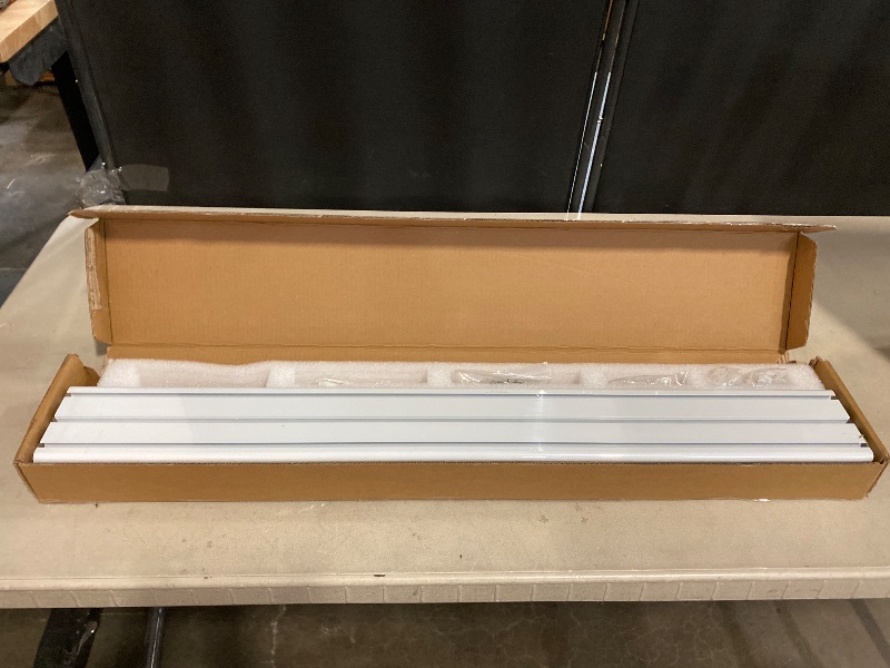 Photo 1 of Double Row Ceiling Curtain Track, Silent Heavy Aluminum Duty Curtain Track System, Sliding Curtain Rails for Curtains, Room Divider Track for Bedroom Living Room Ofiice Hotel, White, 9FT