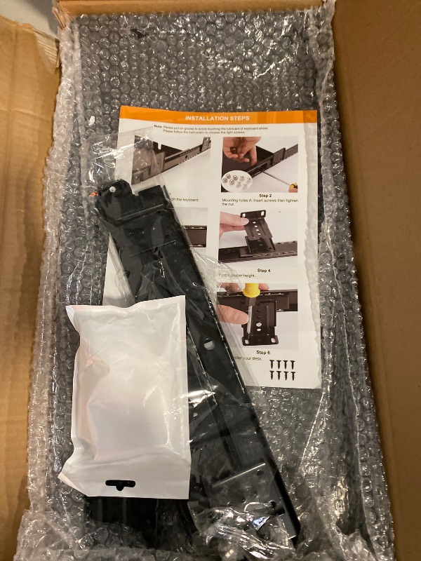 Photo 1 of Keyboard Tray Under Desk Heavy-Duty Metal Slide-Out Platform Drawer Tray (Gray)