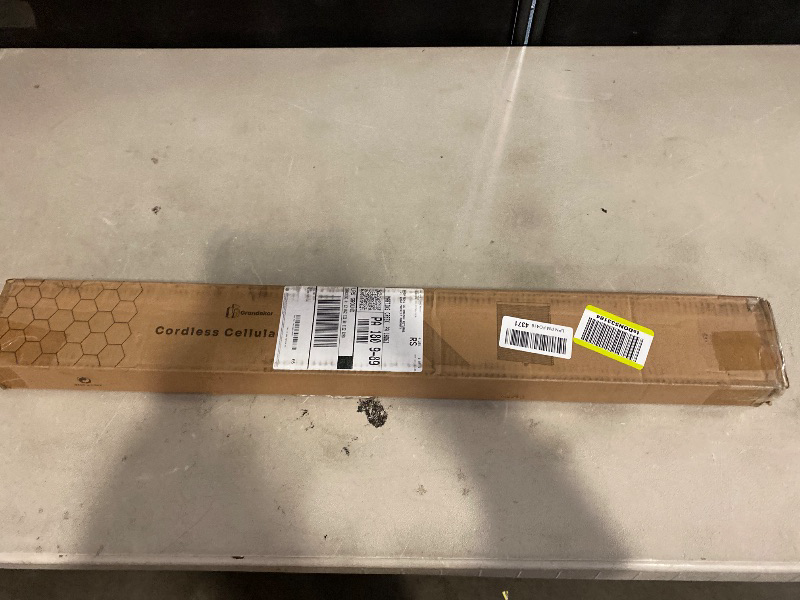 Photo 1 of BlindsAvenue Cellular Honeycomb Cordless Shade, 9/16" Single Cell, Blackout, Misty Gray, Size: 34" W x 72" H