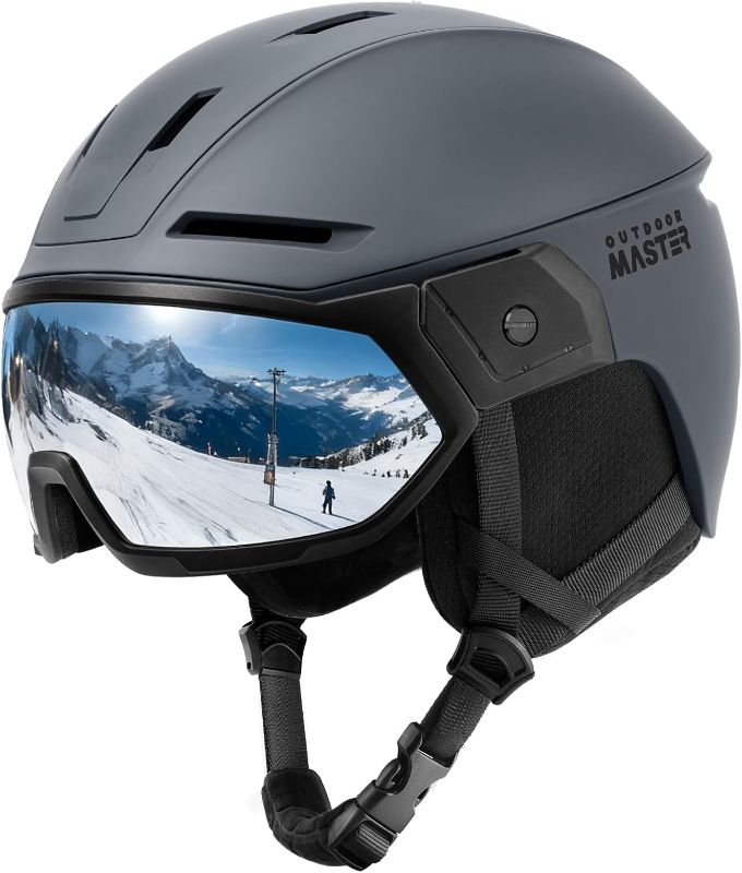 Photo 1 of OutdoorMaster Snowboarding Helmet with Ski Goggles, Ski Helmet and 2-in-1 Visor Goggles Set - Adjustable Fit & Cooling Vents - Snow Helmets for Men, Women & Youth