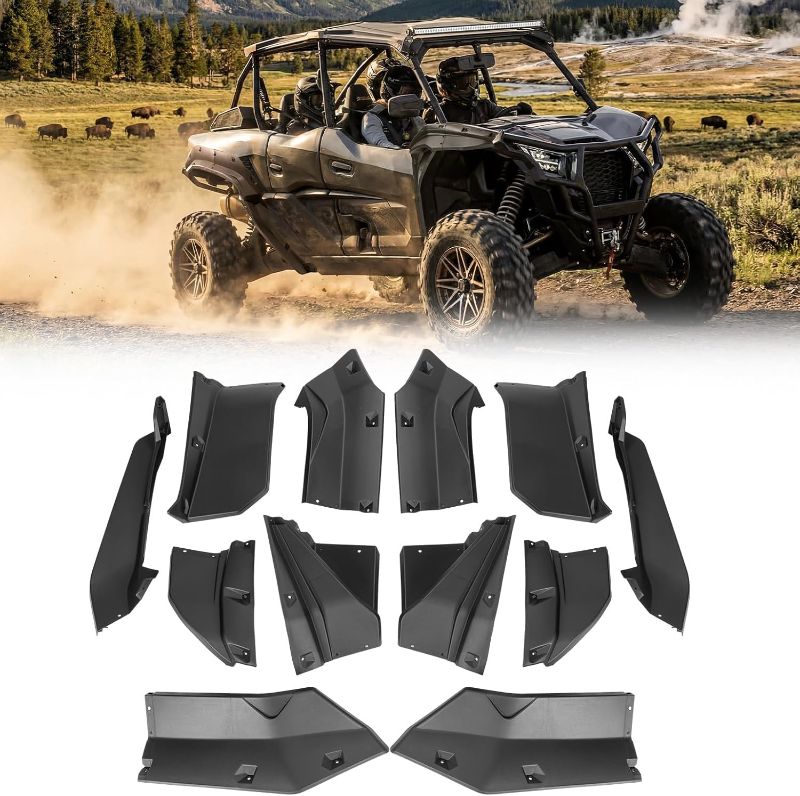 Photo 1 of KEMIMOTO Fender Flares Compatible with Kawasaki Teryx KRX4 1000 2023 2024 2025 2026, XXL Wider Mud Guards Mud Flaps, Upgraded Ultra Extended Front Rear Fender Flares HDPE