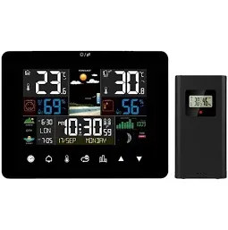 Photo 1 of Color Screen Touchscreen Weather Clock 3362G RF Sensing Temperature and Humidity Meter Weather Clock Daping Meteorological Station