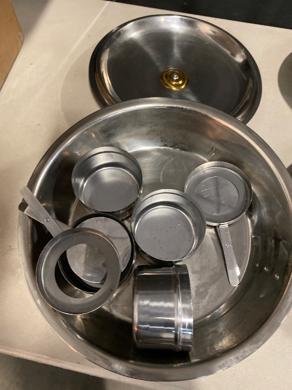 Photo 1 of Chafing Dishes for Buffet 4 Pack, 6QT [Worry-Free Assemble] Food Warmers for Parties Buffet [Elegant Gold and Silver Colors] Stainless Steel Round Chafing Dish Buffet Set with Complete Set