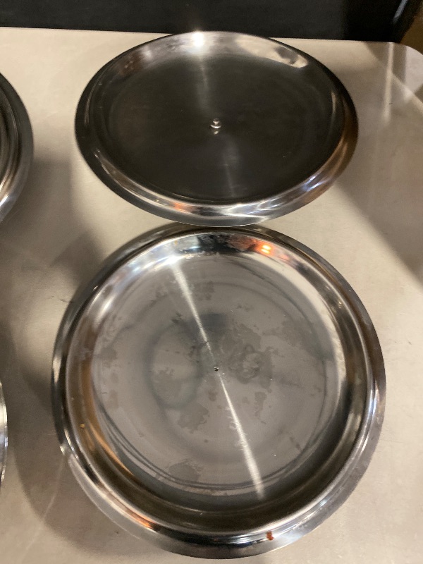 Photo 1 of Chafing Dishes for Buffet 4 Pack, 6QT [Worry-Free Assemble] Food Warmers for Parties Buffet [Elegant Gold and Silver Colors] Stainless Steel Round Chafing Dish Buffet Set with Complete Set