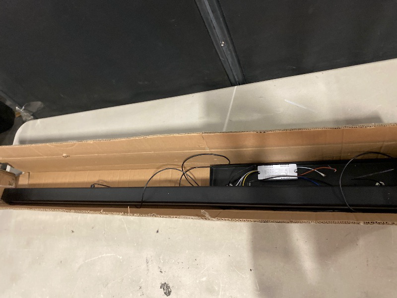 Photo 1 of LED Linear Pendant Light Fixtures, 47'' Black Dimmable Island Light with Remote, 3000k-6000K Adjustable Color Temperature, Aluminum Chandelier Lamp Fixture for Kitchen, Dining Room, study room