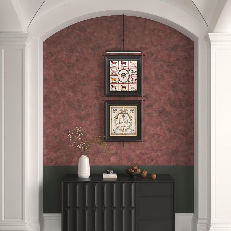 Photo 1 of JSEVEM 16"×118" Extra Thick Luxury Red Copper Gold Rusty Metallic Concrete Wallpaper Peel and Stick Glossy Textured Metallic Concrete Contact Paper Vinyl Wall Stickers for Kitchen Cabinets Countertops