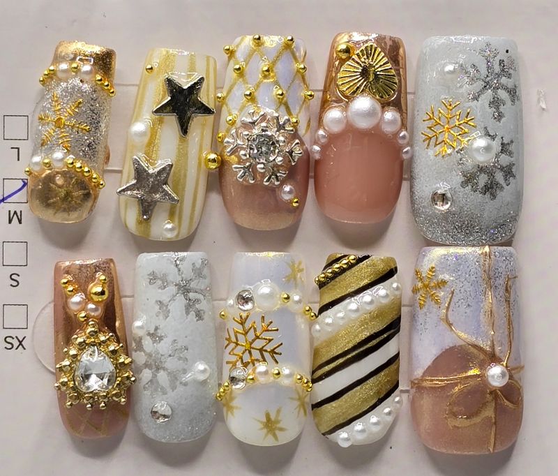 Photo 1 of Size M Handmade Press On Nails Short Homemade Press On Nails with Design Fake Nail Art For Women M