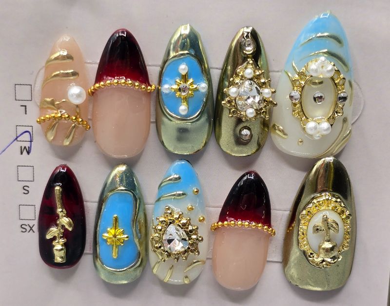 Photo 1 of Size M Handmade Press On Nails Short Homemade Press On Nails with Design Fake Nail Art For Women M