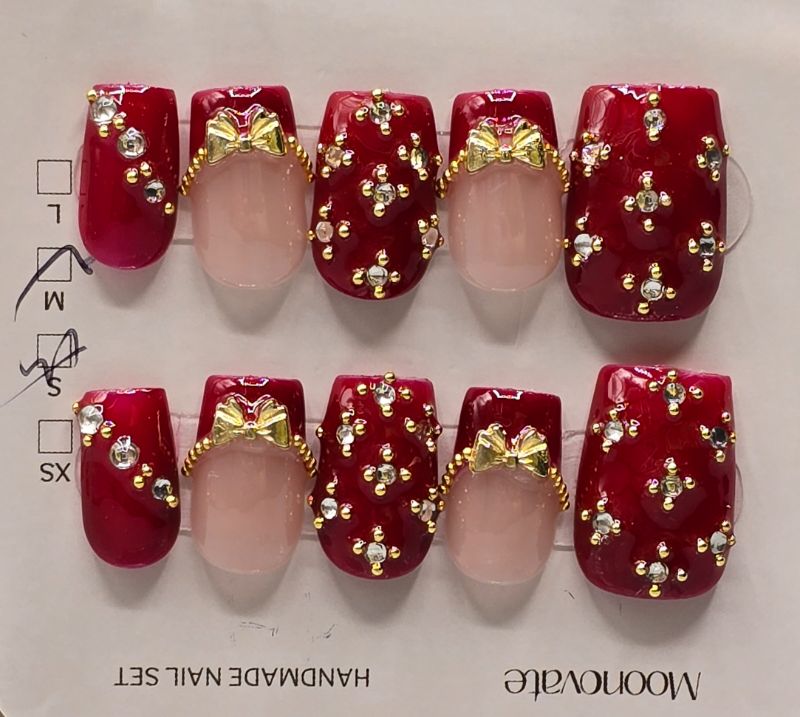 Photo 1 of Size M Handmade Press On Nails Short Homemade Press On Nails with Design Fake Nail Art For Women M