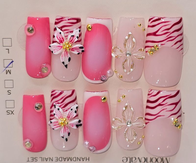 Photo 1 of Size M Handmade Press On Nails Short Homemade Press On Nails with Design Fake Nail Art For Women M