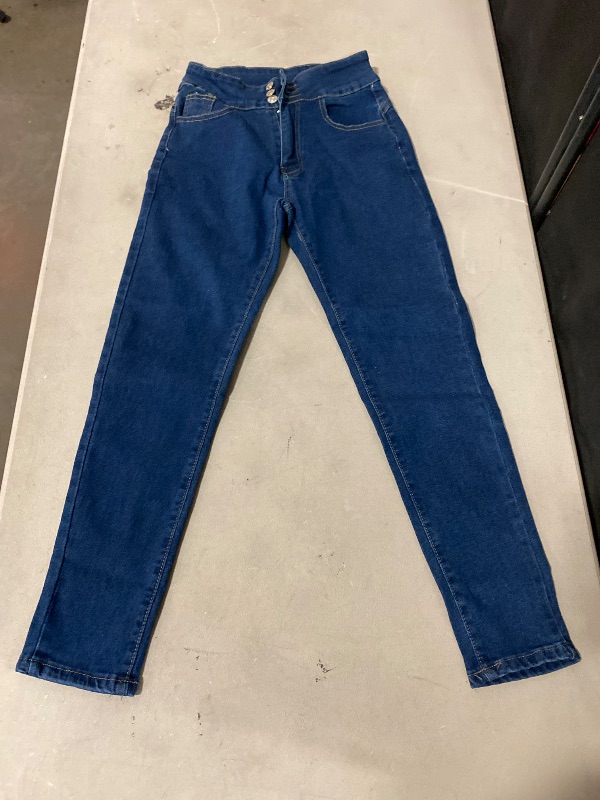 Photo 1 of Size S Women's blue denim jeans with multi-button