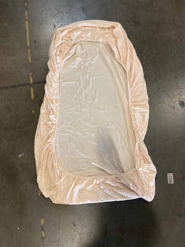 Photo 1 of Base Cushions Geometric Polyester Velvet Stretch Sofa Cover (Peach)