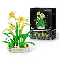 Photo 1 of Daffodil Bouquet Building Set, Mini Rose Artificial Flower Building Blocks, Decorative Home. for Boys and Girls Age 6 and Older.