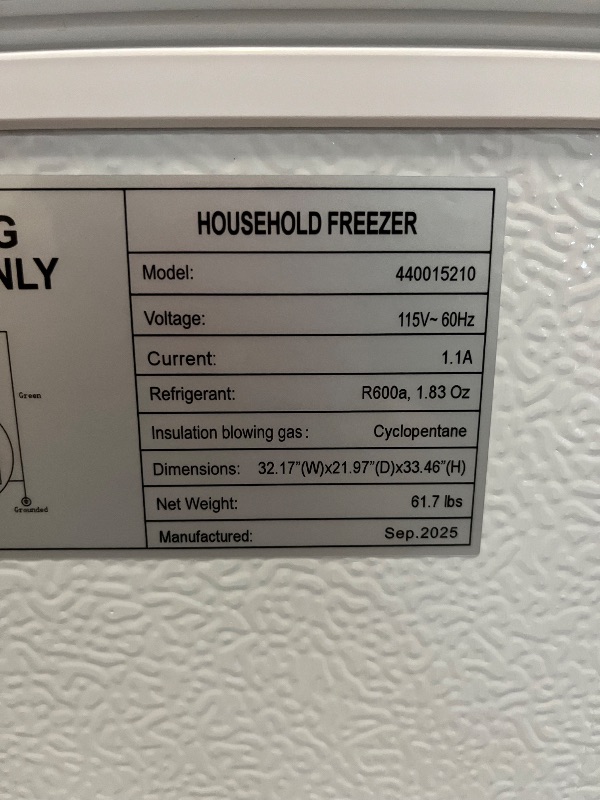 Photo 1 of Chest Freezer Compact Freezer with 1 Removable Baskets, Free Standing Top Open Door Deep Freezer, Adjustable Temperature for Home Dorm, Bar, Basement, Kitchen