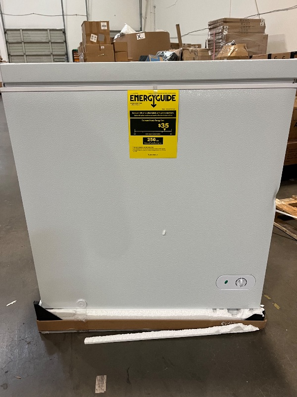 Photo 1 of Chest Freezer Compact Freezer with 1 Removable Baskets, Free Standing Top Open Door Deep Freezer, Adjustable Temperature for Home Dorm, Bar, Basement, Kitchen