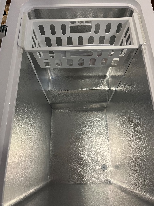 Photo 1 of Chest Freezer Compact Freezer with 1 Removable Baskets, Free Standing Top Open Door Deep Freezer, Adjustable Temperature for Home Dorm, Bar, Basement, Kitchen