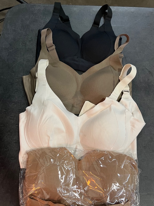 Photo 1 of (L) Super Firming Bra, Women's Ribbed Push Up Adjustable Wireless Bra, Wire-Free Non-Marking Skin-Friendly Push-Up Bras
