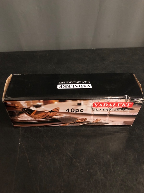 Photo 1 of Gold Silverware Set for 8, 40-Piece Stainless Steel Flatware Cutlery Set With Titanium Gold Plated, Kitchen Eating Utensils Set Include Knife Fork Spoon Set, Dishwasher Safe