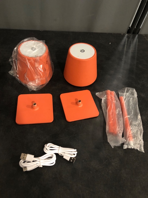 Photo 1 of KDG 2 Pack Cordless Table Lamp, Portable LED Desk Lamp, 4000mAh Battery Operated, 3 Color Stepless Dimming Up, for Restaurant/Bedroom/Bars/Outdoor Party/Camping/Coffee Shop Night Light(Orange)