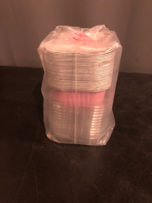 Photo 1 of 50 Pack Small Charcuterie Boxes with Clear Lids,5 inches Disposable Food Containers,Pink Dessert Boxes with Thank You Stickers,Bakery Box for Sandwich, Strawberries,Cookie,Cake Slice(Pink)